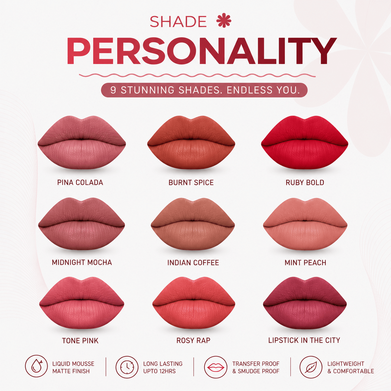Grefi LipLap - Liquid Matte Lipstick (Set of 9)