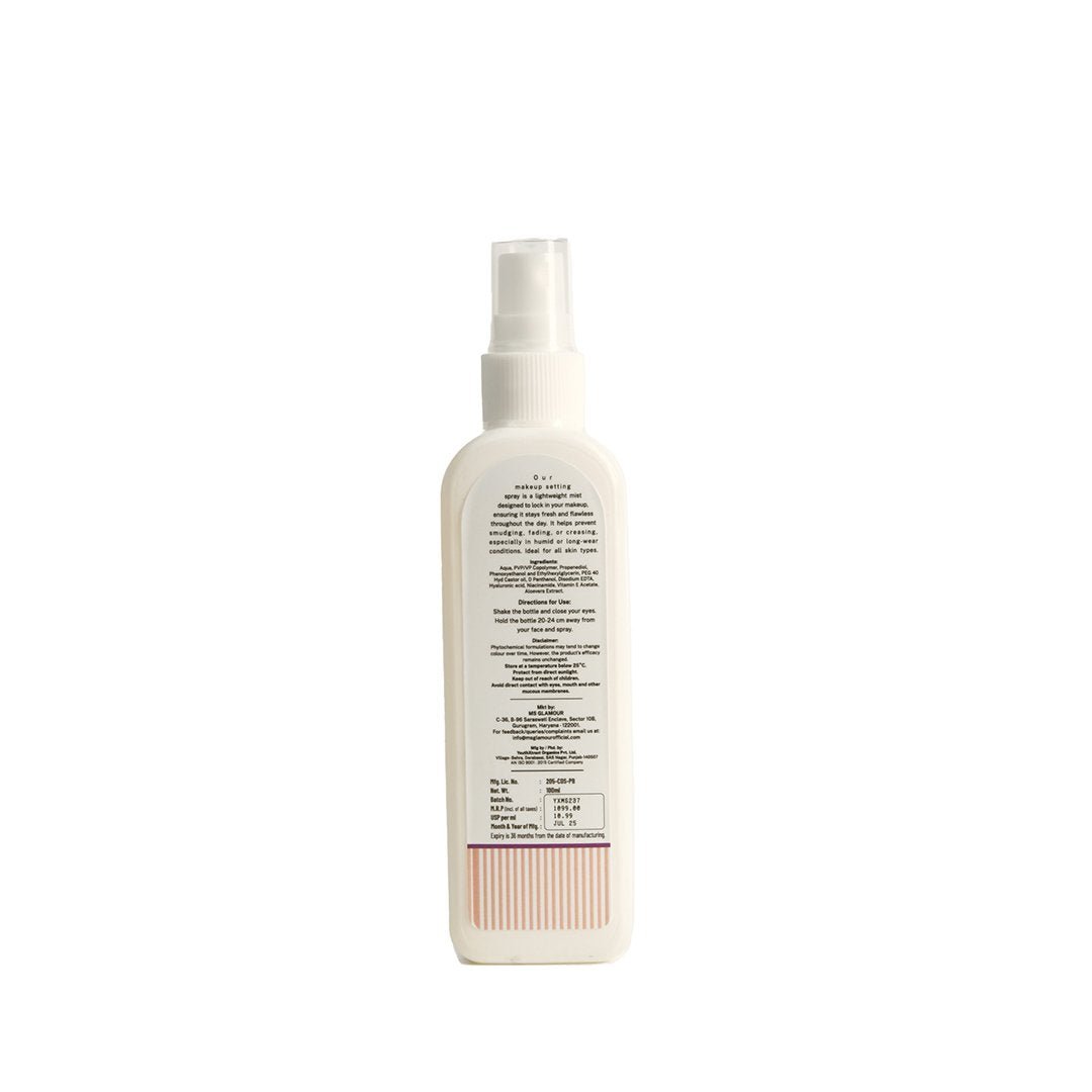 MS Glamour Prep, Prime & Fix Makeup Setting Spray | Enriched with Niacinamide & Hyaluronic Acid | Long-Lasting Makeup Fixer | Non-Sticky